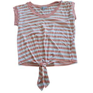 Charlotte Russe Size Small juniors women's striped top shirt with tie cap sleeve